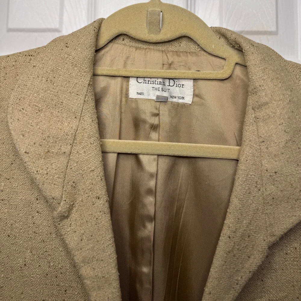 VTG Christian Dior Classic Tan/Brown Tweed Suit Jacket